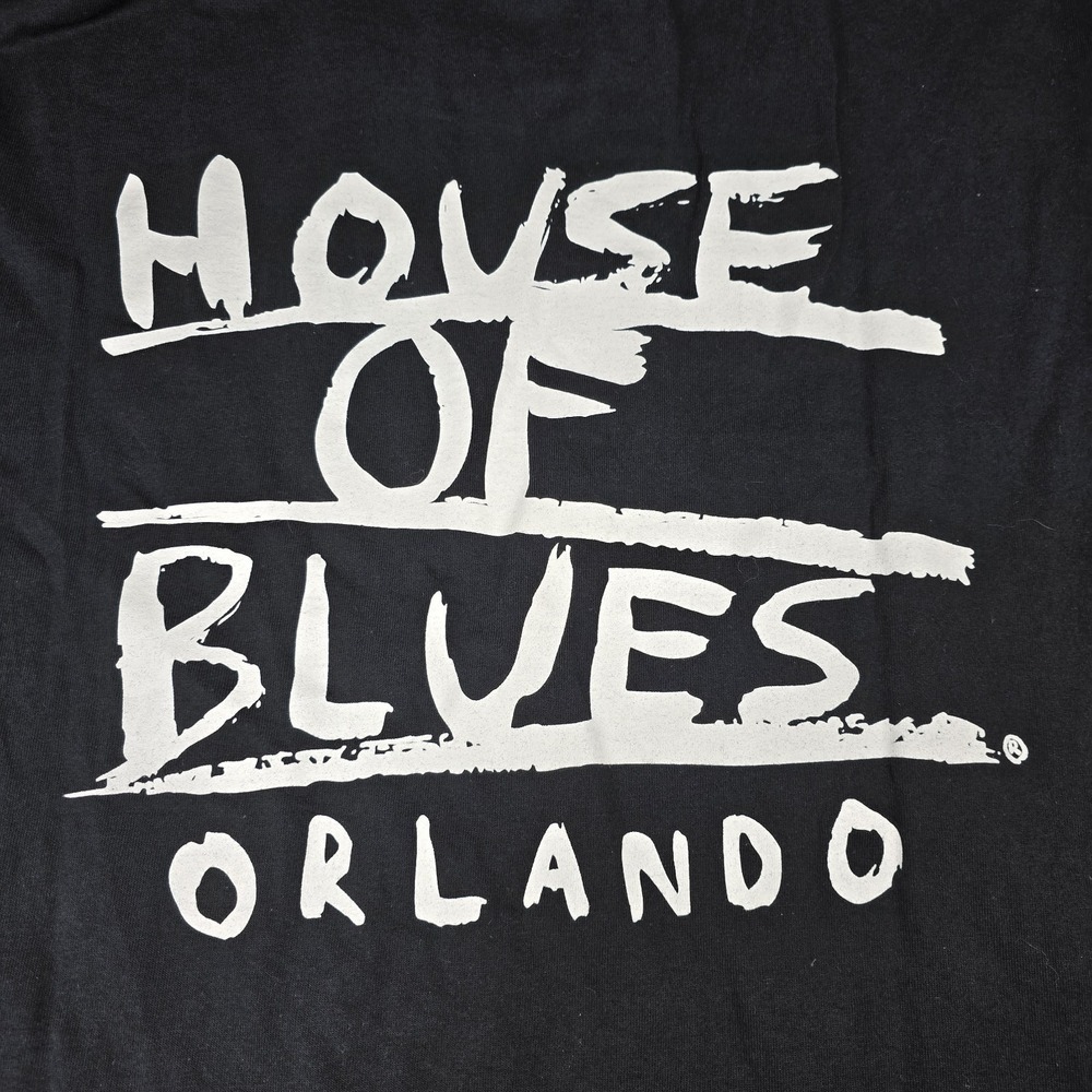 Vintage 90s House of Blues T-Shirt Size XL Black White Retro Logo Music Cotton‎